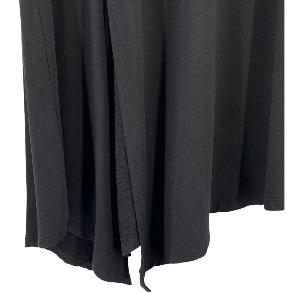 Margaret O'leary Black Jersey Asymmetrical Midi Skirt Size XS